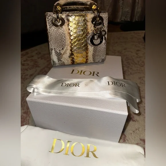 Lady Dior in Rare Gold/Bronze Python - Picture 6 of 14